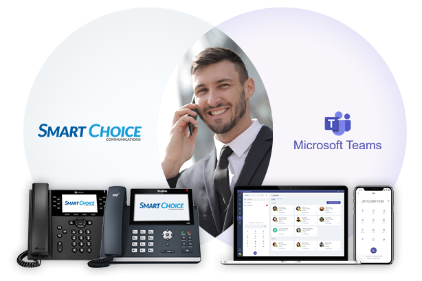 SmartChoice UCAAS + Teams gives users the ability to have multiple communication points