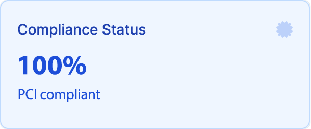"Fully PCI compliant status achieved at 100 percent"
