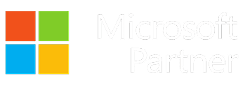 Microsoft Partner Logo with Colorful Windows Icon on Black Background
