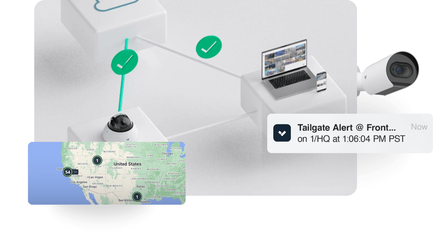 Surveillance system with alerts and location map display