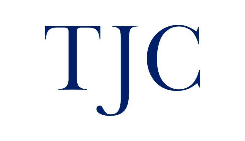 TJC logo in blue lettering on a white background