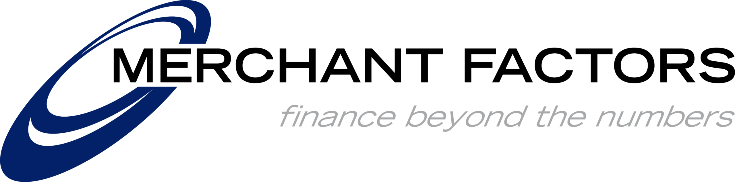 Blue and black finance logo with tagline beyond the numbers