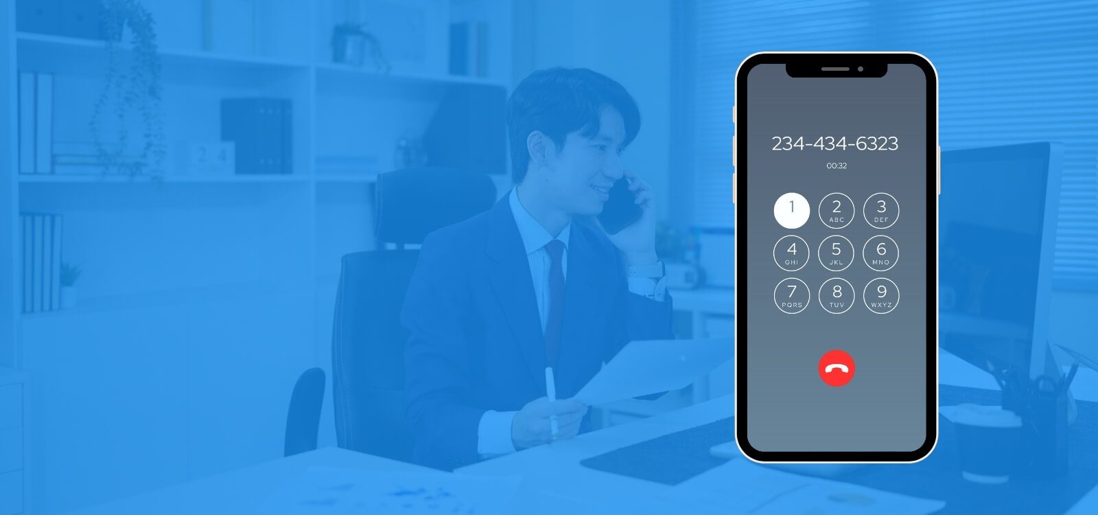 a man using the call forwarding feature on his cell phone