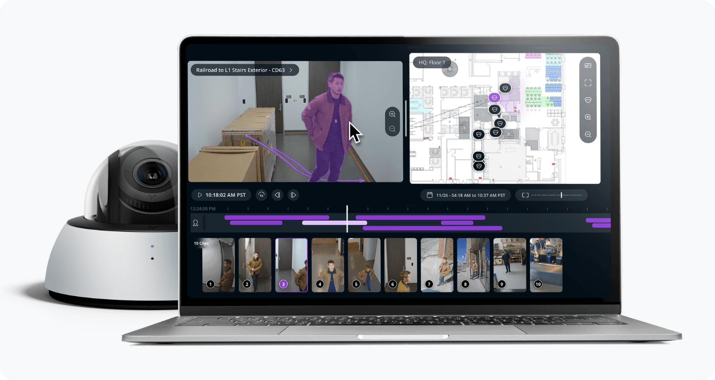 Security camera footage displayed on a laptop screen